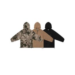 Sudaderas con capucha de talla grande para hombres 2023FW Half Zip Fleece Plover Calidad Otoño Camuflaje Sudadera con capucha Hip Hop6564381 Entrega de gotas Ap Dhmwq