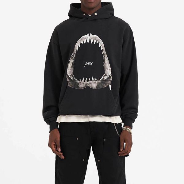 Sweats à capuche pour hommes grande taille 23FW UK Shark broderie hommes Vintage pull à capuche automne hiver décontracté Streetwear sweat à capuche