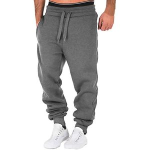 Joggers de taille plus masculine, pantalon de fourgon sportif imprimé à cordon décontracté avec poches