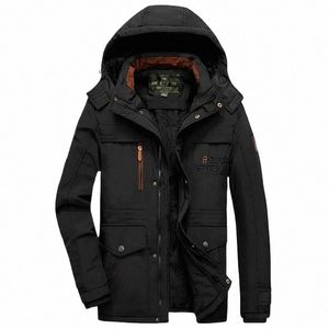 Veste d'hiver décontractée pour hommes, grande taille, nouvelle marque 2023, Parkas épais, manteaux en fourrure, vestes chaudes chauffées, Parka n35B #