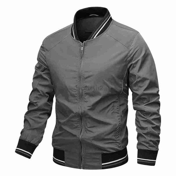 Mentes de vêtements d'extérieur de taille plus pour hommes US Spring et automne Nouvelle veste à une seule couche Men's Baseball Color Couleur solide respirant étanche veste pour hommes manteau hommes