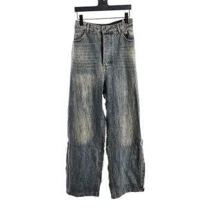Grote maten herenbroek 2024ss Ongewassen zelfkant Heren Raw Denim Jeans Hoge kwaliteit Indigo Kleine hoeveelheid Groothandelsprijs Japanse stijl Katoen Japan ROOD 3Ft65