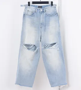 Grote maten herenbroek 2024ss Ongewassen zelfkant Heren Raw Denim Jeans Hoge kwaliteit Indigo Kleine hoeveelheid Groothandelsprijs Japanse stijl Katoen Japan ROOD 3r765