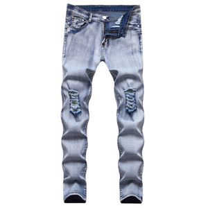 Pantalon de taille plus masculin mode High Quality Dernite Design Streetwear Mens Skinny Stretch Jean Elastic Washing Slim Jogger Style R 293Q