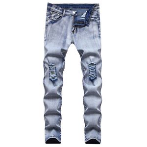 Hommes grande taille pantalon mode haute qualité dernière conception Streetwear hommes maigre Stretch Jean taille élastique mince survêtement St251v