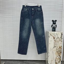 Pantalon grande taille pour hommes, jean complet avec lettres estampillées, imprimé, mode Hip-hop, pantalons décontractés, m966g