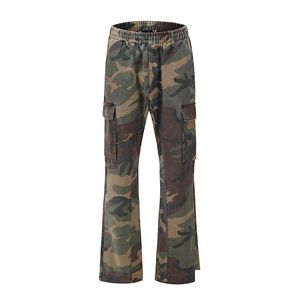 Pantalons de grande taille pour hommes Salopette pour hommes Camouflage Pantalon décontracté Lâche Mti-Pocket Streetwear Denim Hip Hop Flare Drop Livraison Vêtements Dhcot