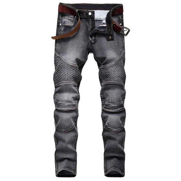 Pantalons grande taille pour hommes New Mans Mens Skinny Jean Loose Straight-leg Distressed Ripped Male Hip-hop Deinim Men Scratch Jeans180x