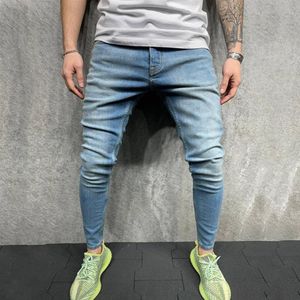 Pantalon de taille plus masculin nouveau élégant slim slim biker droit skinny hommes jeans déchirés 2722
