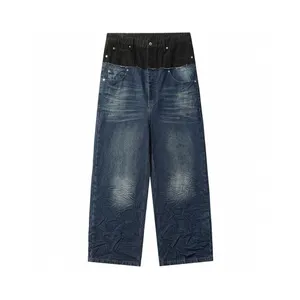 Pantalon de taille plus masculin Round Couche brodé et imprimé de style polaire avec coton pur Street 41S2 Cyy9642