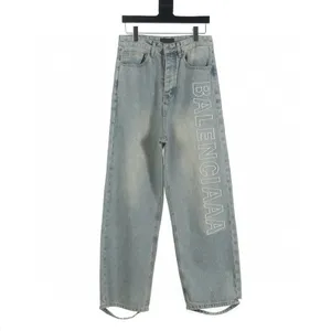 Pantalon de taille plus masculine Round Coul Broidé et Polar de style polaire imprimé avec Street Pure Cotton 4S12D