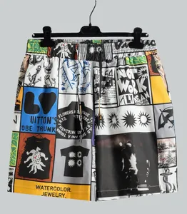 Pantalones de talla grande para hombre Ropa de verano de estilo polar bordado y estampado con cuello redondo y algodón puro callejero 4q12ed