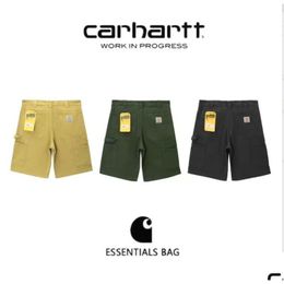 Shorts de taille plus masculine pour hommes B147 toile de travail de travail mti ceinture de poche décontractée et pantalon à demi-longueur des femmes