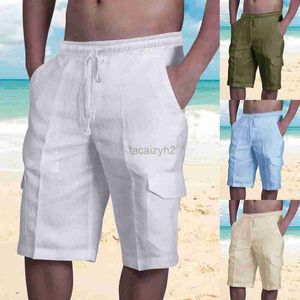 Shorts de taille plus masculins nouveaux shorts en lin multiples multiples combinaison de plage masculine