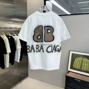 T-shirt Plus Homme Tees Polos Sweats à capuche Col rond grande lettre brodée été en pur coton Street pop parisien hip hop qualité H Chemise style rétro A68