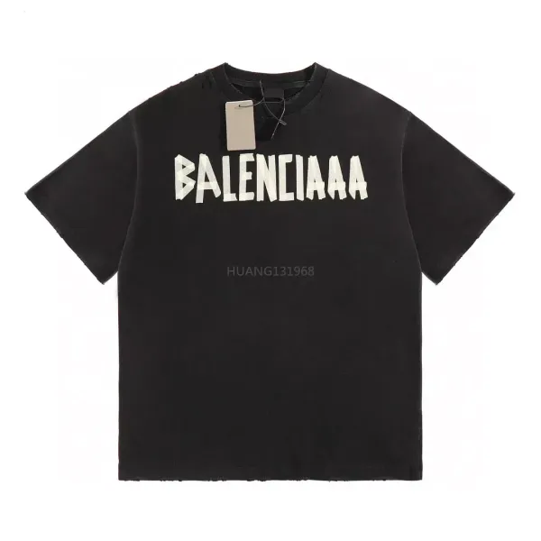 Men's Plus T-shirt Tees Polos Sweatshirts Sweats Round Neck Big Letter Summer avec un coton pur Parisan Street Pop Hip Hop H Qualite Black Shirts