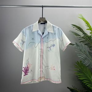 Hommes Plus t-shirts Polos 2023 été nouvelle mode col rond t-shirt coton à manches courtes chemise hawaïenne plage impression chemise f4a22a