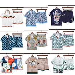 Men's Plus Tees Polos Casablanc Shirt Hommes CHIRTS MEN CHIMTES MENSE CHIRTS SUIT Brand Hawaii Lettre florale Imprimé Shirts de plage de créateur masculin