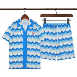 Men's Plus Tees Polos Casablanca Diseñador Camisa de camisa para hombre Set Chemise Luxe Camiseta de dos piezas Camisa de dos piezas