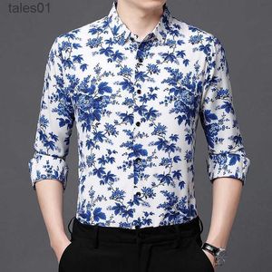 Camisetas para hombre Plus Polos Ropa de flores para hombre 2022 Nueva llegada Camisas con estampado de moda de manga larga Primavera Hombre Casual Vestido de calle con estampado floral yq240401