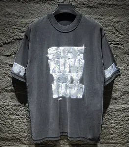 T-shirts pour hommes Polos Col rond brodé et imprimé style polaire vêtements d'été avec des t-shirts en pur coton de rue 5467