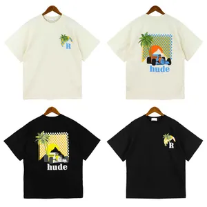 T-shirts Plus pour hommes Polos Col rond brodé et imprimé vêtements d'été de style polaire avec street pur coton 326tY54