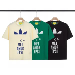 T-shirts pour hommes Polos Col rond brodé et imprimé style polaire vêtements d'été avec street pur coton efe e2w