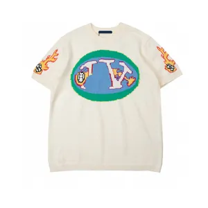 T-shirts Plus pour hommes Polos Col rond brodé et imprimé vêtements d'été de style polaire avec street pur coton 121r