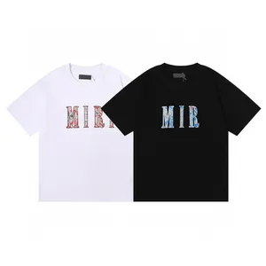 T-shirts Plus pour hommes Polos Col rond brodé et imprimé vêtements d'été de style polaire avec street pur coton 11ved