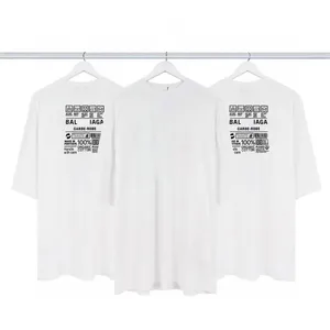 T-shirts Plus pour hommes Polos Col rond brodé et imprimé vêtements d'été de style polaire avec street pur coton fb32v