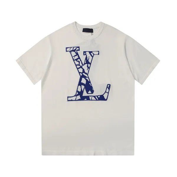 T-shirts pour hommes Polos Col rond brodé et imprimé style polaire vêtements d'été avec street pur coton w423
