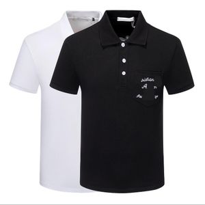 T-shirt de revers de polo masculin Sports Polo Polo T-shirt de broderie de lettres pour hommes M-3XL-WT