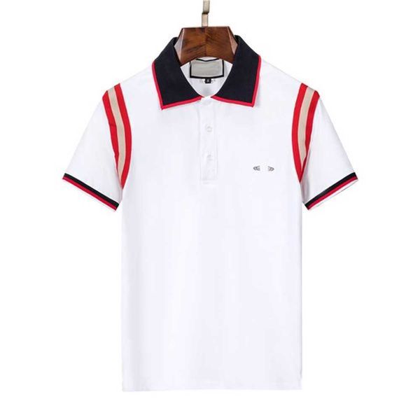 Polo homme Designer motif rayé noir et blanc manches courtes col T Marque de mode designer top revers polo 2LUC