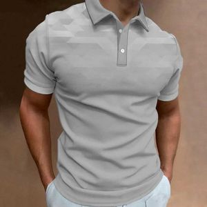 Polo pour hommes Chemises de golf T-shirts à motifs géométriques T-shirts imprimés en 3D Streetwear Manches courtes Vêtements boutonnés Chemisier décontracté