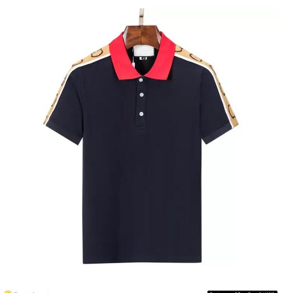 Polos pour hommes été nouveau T-shirt à manches courtes en coton couleur unie affaires brodé mince revers britannique hauts vêtements pour hommes