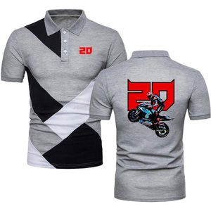 Camisetas para hombres Fabio Fabio Quartararo Motorcycle Rider Tees Lapa estilo Jersey Color Contrast Color Polo