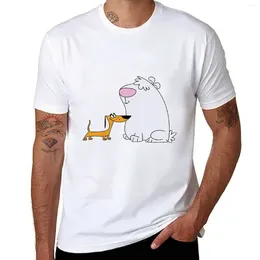 Polos pour hommes 2 chiens stupides T-shirt Vintage Vintage T-shirt à manches courtes pour un garçon des t-shirts noirs simples hommes