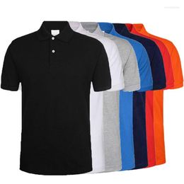 Polos pour hommes 2022 Casual Summer Polo Shirt Marque Fashion Business Coton Manches courtes Pure Gold Tennis Large