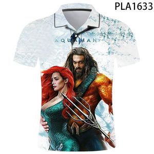 Heren Polos 2022 Zomer Aquaman 3D Gedrukte shirt Men Camisas Cool Streetwear Fashion Harajuku Hombres Ropa met korte mouwen