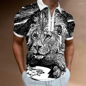 Polos pour hommes 2022 été hommes Animal Lion décontracté manches courtes couleur unie T-shirt homme classique unisexe hauts extérieur personnaliser T-Shirt