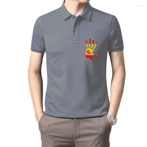 Polos para hombre 2023 algodón moda España bandera estampado a mano estándar camiseta Unisex