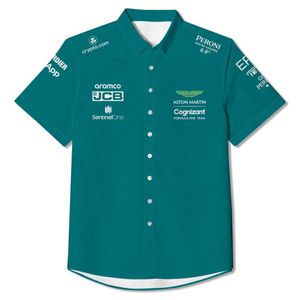 Polos para hombre 2023, cárdigan de moda con botones, camiseta Polo Aston Martin Alonso, uniforme de Fórmula 1 de F1, ropa informal para Fans032223H