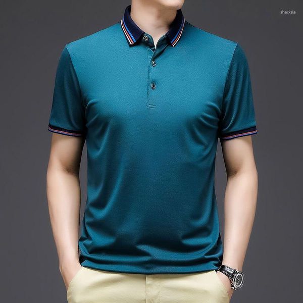 Polos de hombres 2023 Hombres coreanos Camisa de manga corta Polo de verano Algodón de algodón de algodón de algodón informal Fashion tops