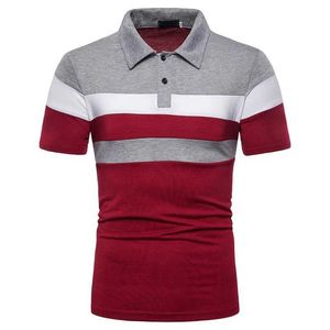 Heren Polos 2023 Heren Korte mouwen T-shirt Kleur Matching Fashion Polo Shirt met kraagmouwen Q240509