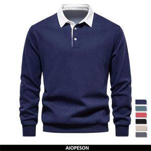 Herenpolo's 2023 Nieuwe herfstmodeontwerp Polo nek sweatshirts voor mannen casual en sociale slijtage kwaliteit katoenen heren sweatshirts y240510gnqh