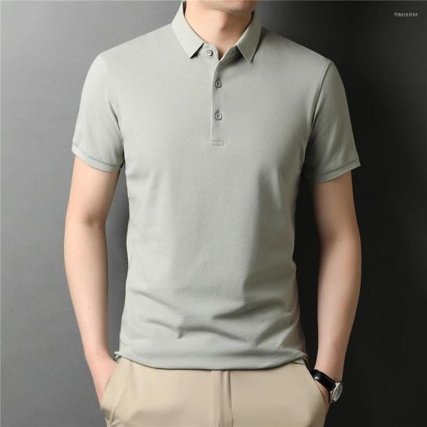 Polos pour hommes 2023 été marque de haute qualité classique couleur Pure décontracté à manches courtes coton Polo-Shirt hommes mince doux mâle vêtements