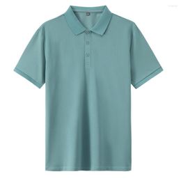 Heren Polos 2023 Zomermerk Solid Color Polo Shirt Heren Kwaliteit Korte mouw Ademend bedrijf Casual Pak