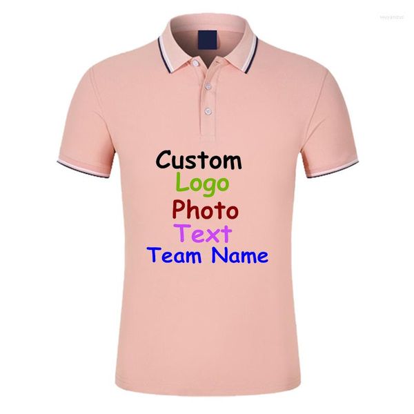 Polos para hombre, camiseta de manga corta de algodón personalizada con solapa de verano 2023 para hombre y mujer, camiseta con publicidad ordenada, LOGO impreso