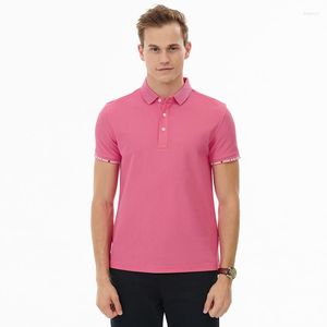 Polos para hombre, camiseta Polo de verano 2023, tendencia de moda para hombre, camisetas ajustadas de algodón y poliéster de Color puro, cuello vuelto informal de talla grande