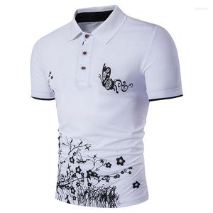 Heren Polos 2023 Zomer Polo shirt Trade Bloemprint Rapel Kortkokjes Plus size Poloshirt Men Chinese stijl